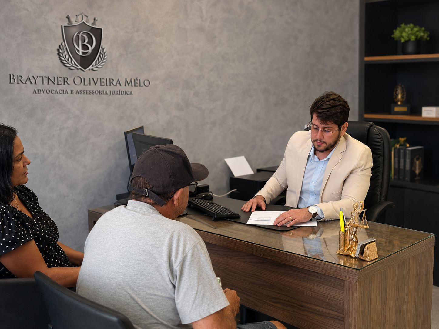 Atendimento jurídico no escritório